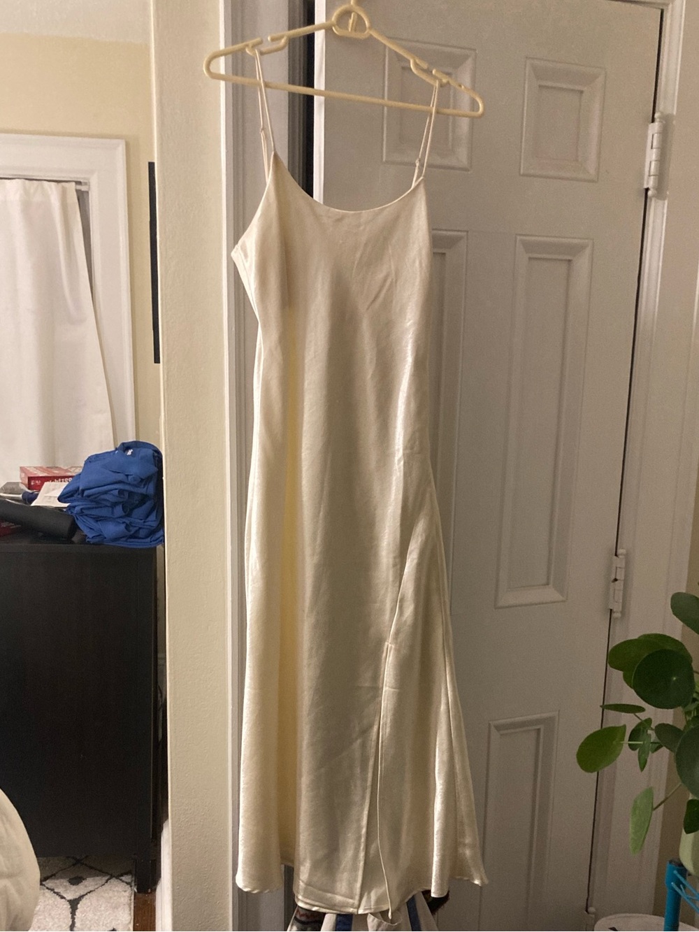 Altar’d State Silk-Feel Ivory Slip Dress